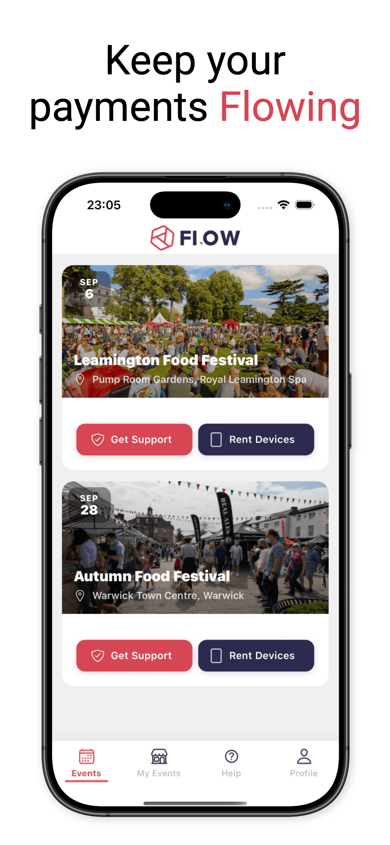 Flow main screen