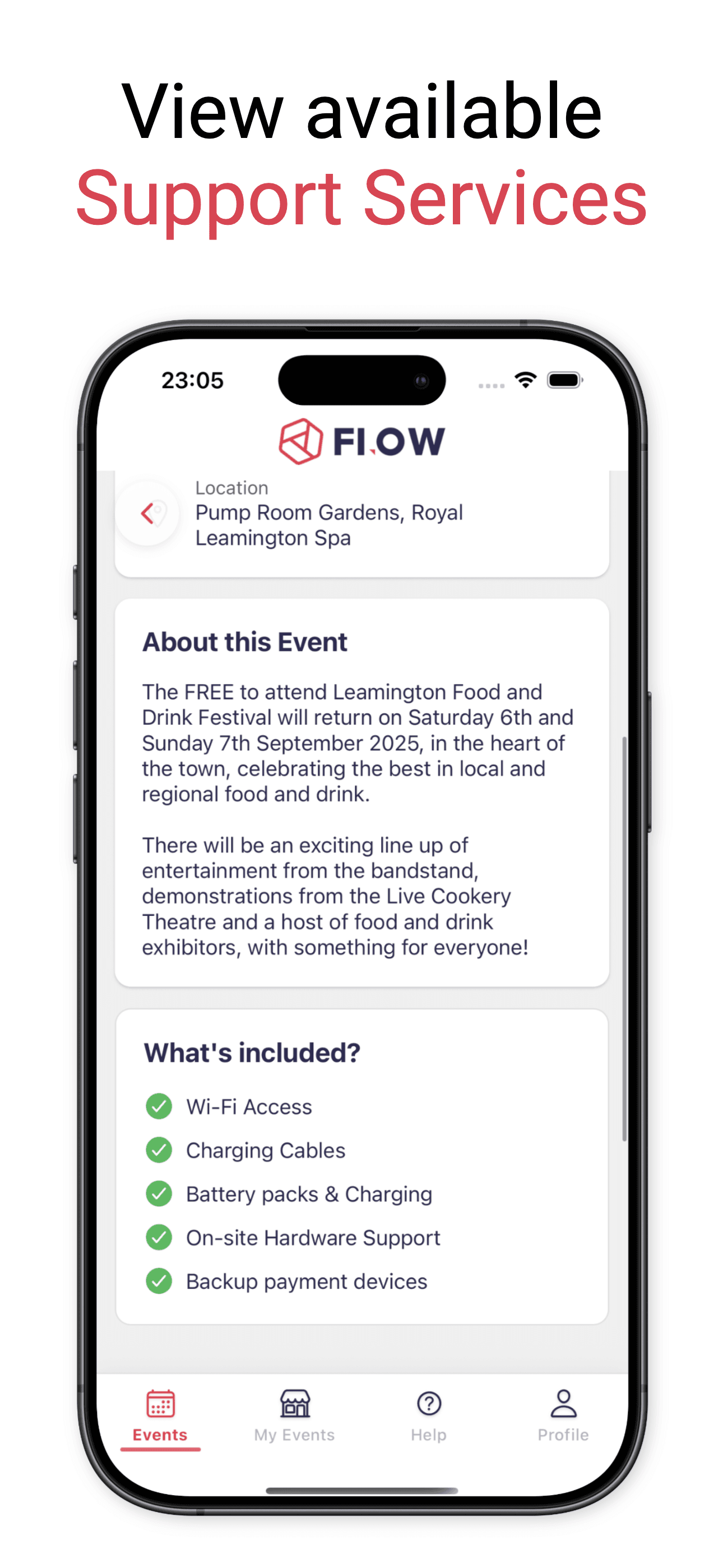 Flow event screen